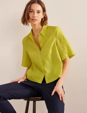 Short Sleeve Linen Shirt-Citrus
