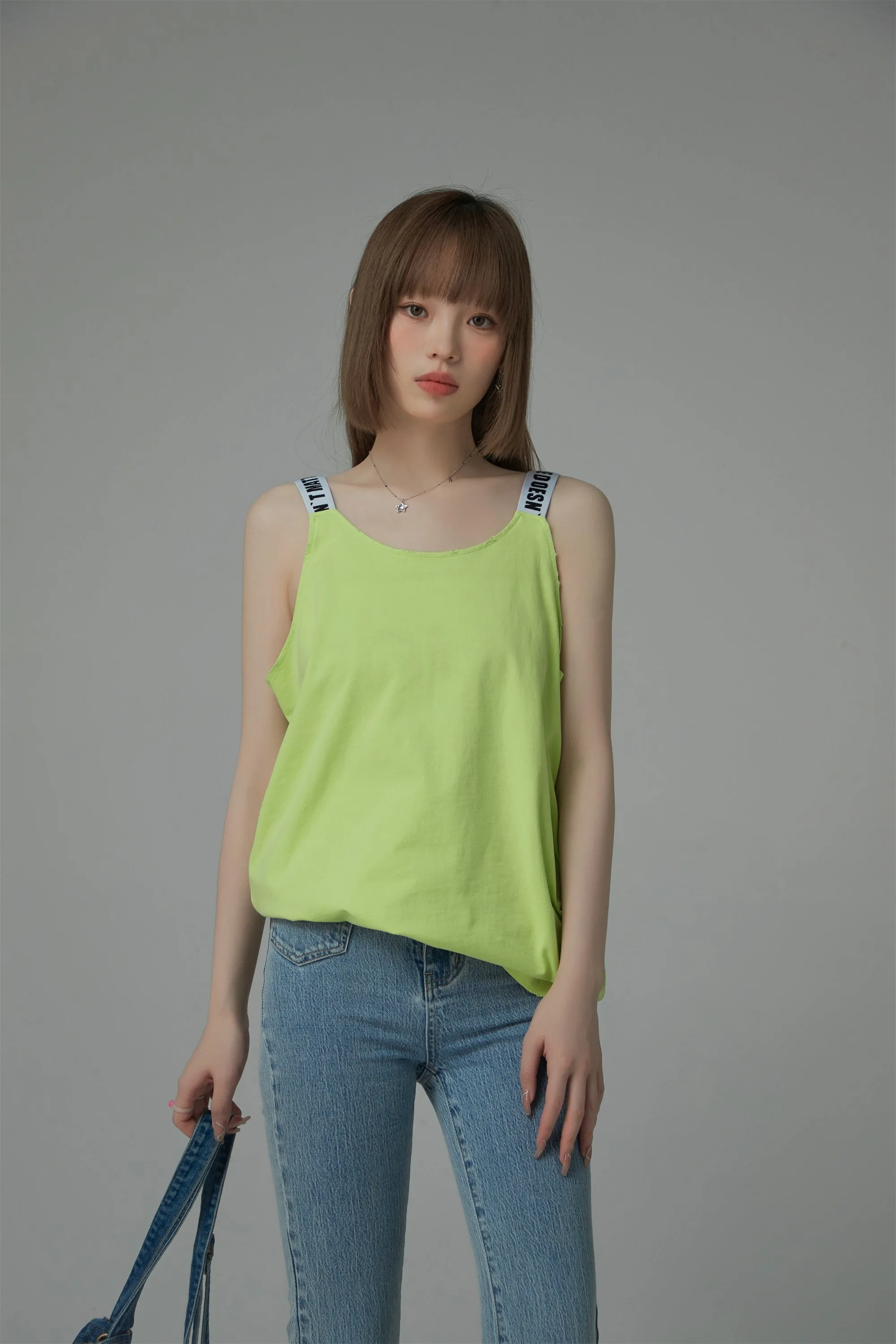 Size Doesnt Matter Straps Loose Fit Sleeveless Top