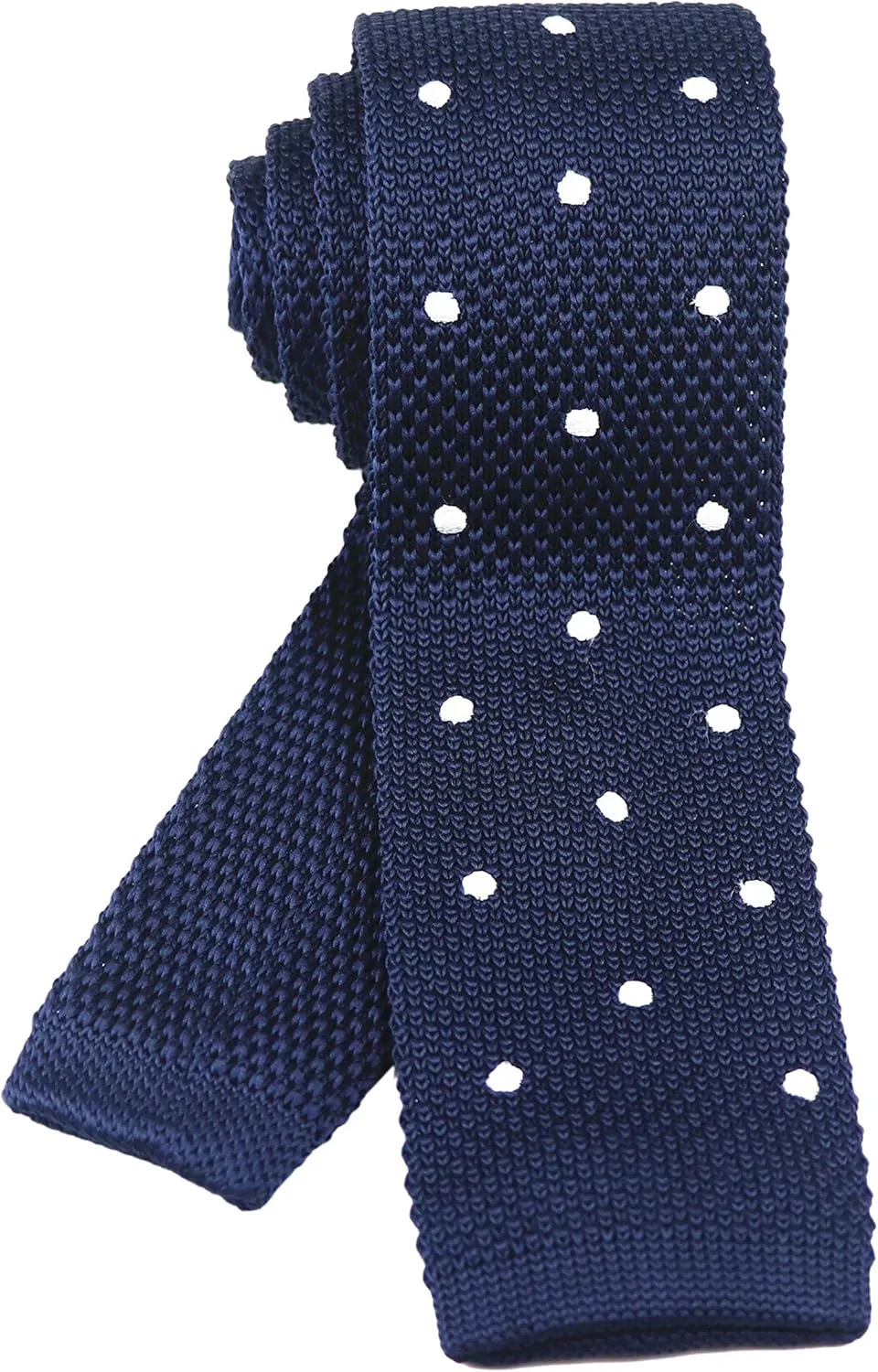 Skinny Knit Tie for Men Vintage Smart Patterned Casual Necktie 2.2" Flat-end Smart Sock Ties