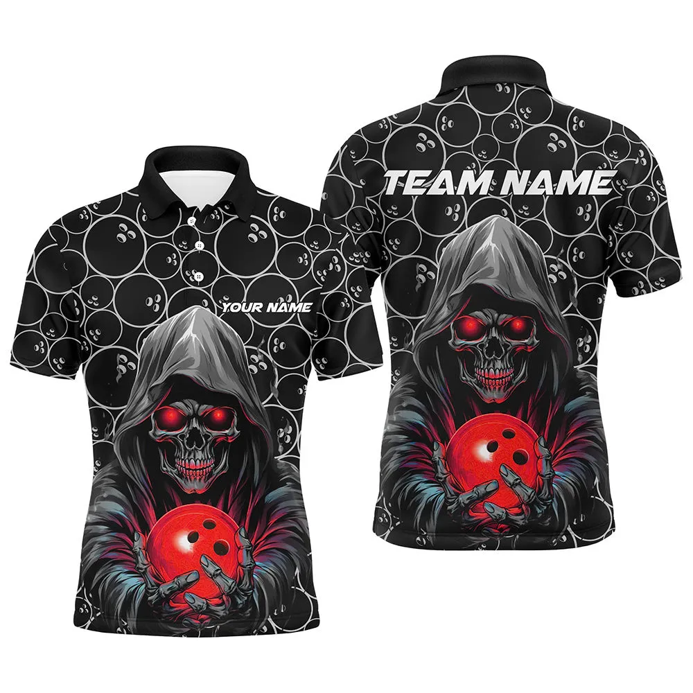 Skull Bowling League Team Multicolor Option Customized Name 3D Shirt, Gift for Bowling Lovers
