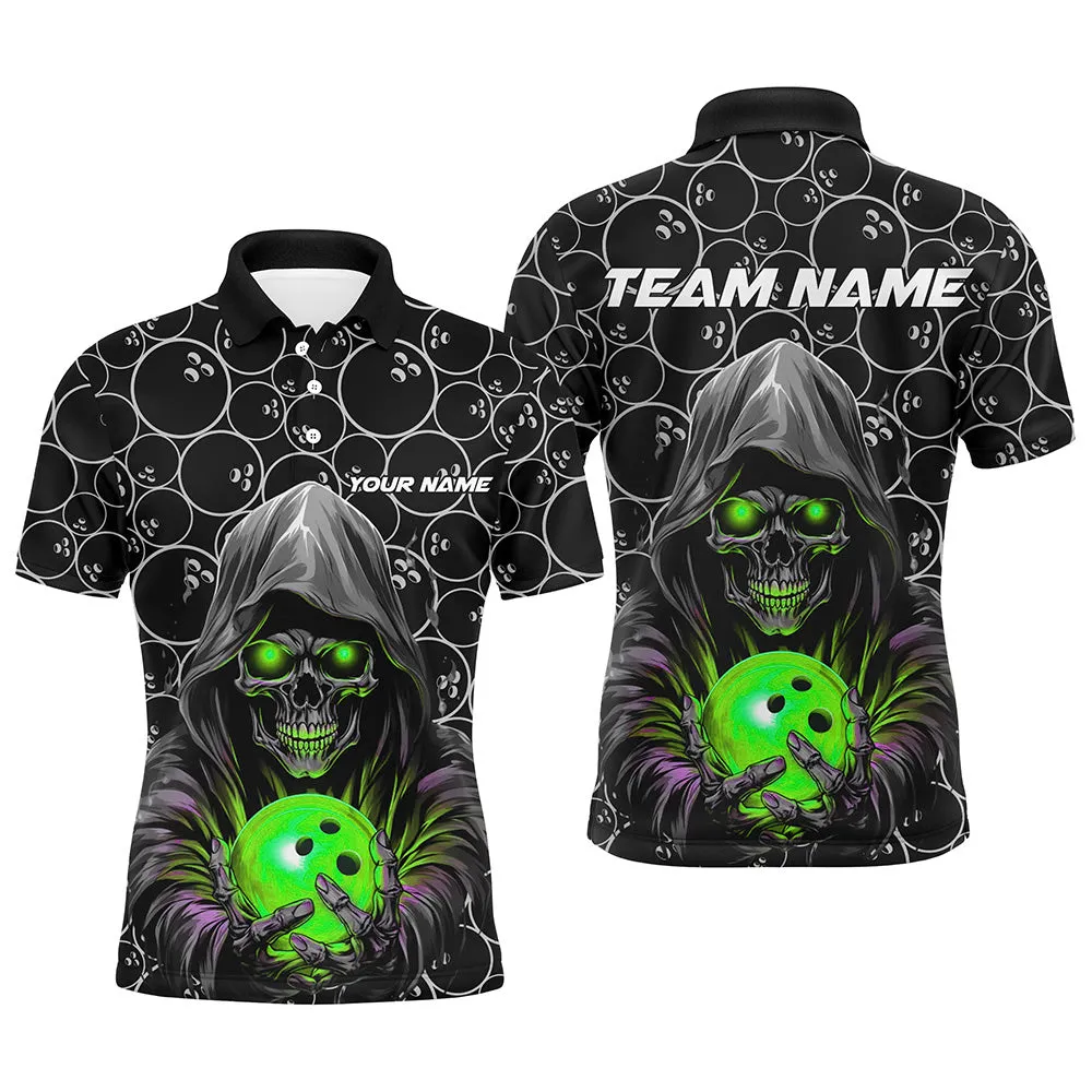 Skull Bowling League Team Multicolor Option Customized Name 3D Shirt, Gift for Bowling Lovers