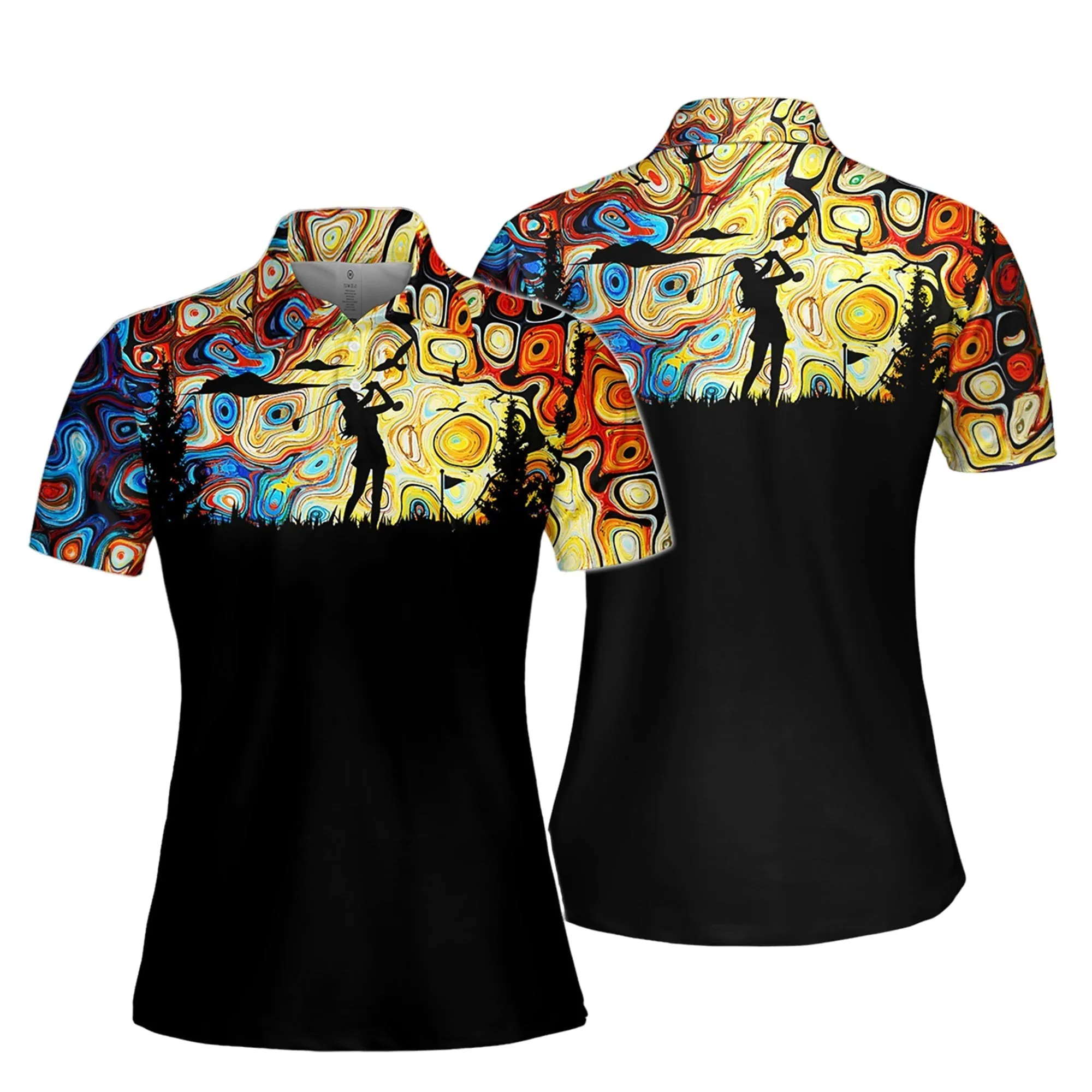 Sky Wavy Abstract Seamless Pattern Golf Women Short Sleeve Polo Shirt Sleeveless Polo Shirt