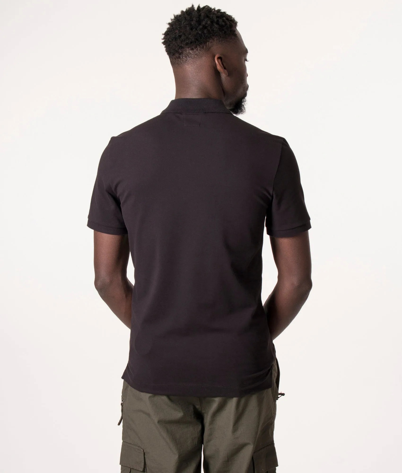 Slim Fit Quarter Zip Stretch Pique Polo Shirt