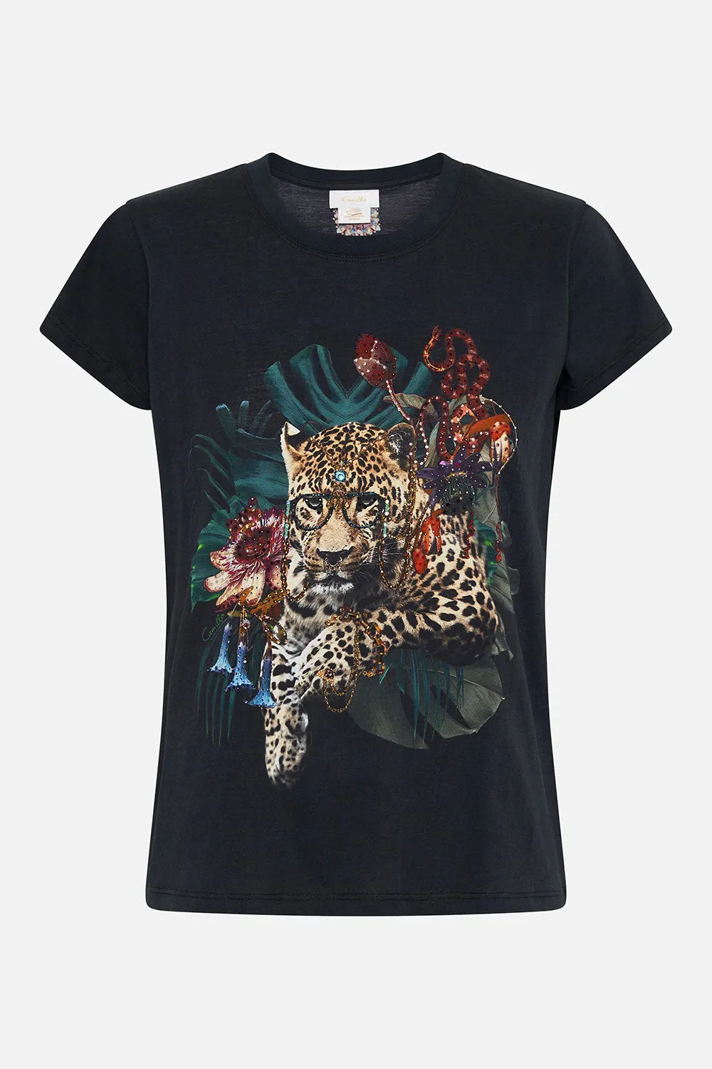 SLIM FIT ROUND NECK T-SHIRT PASSPORT TO PARADISE
