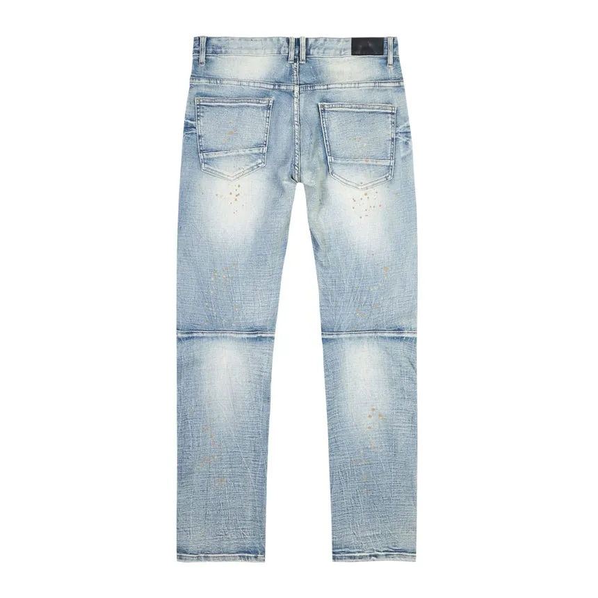 Slim Tapered Varsity Detailed Jeans - Alpine Blue