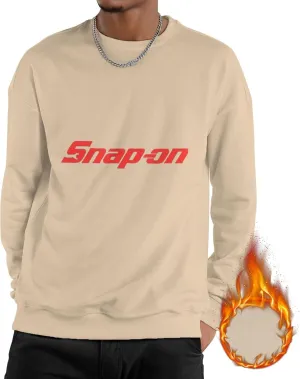 Snap On Men'S Fleece Crew-Neck Hoodie Long Sleeve Fleece Sweatshirt-