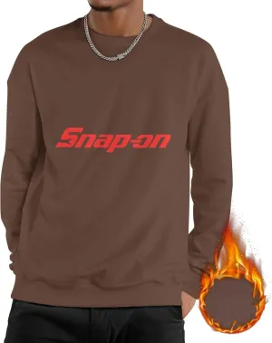 Snap On Men'S Fleece Crew-Neck Hoodie Long Sleeve Fleece Sweatshirt-