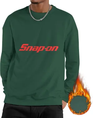 Snap On Men'S Fleece Crew-Neck Hoodie Long Sleeve Fleece Sweatshirt-