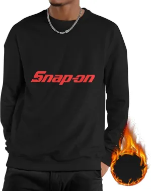 Snap On Men'S Fleece Crew-Neck Hoodie Long Sleeve Fleece Sweatshirt-