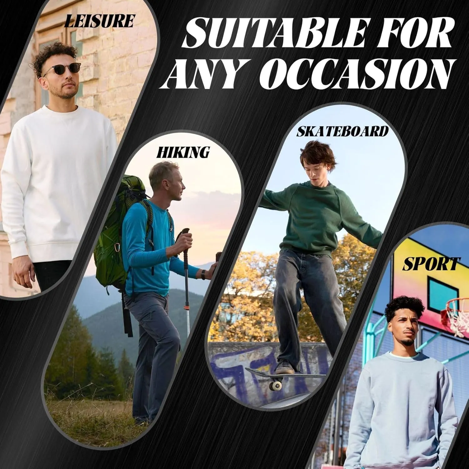 Snap On Men'S Fleece Crew-Neck Hoodie Long Sleeve Fleece Sweatshirt-