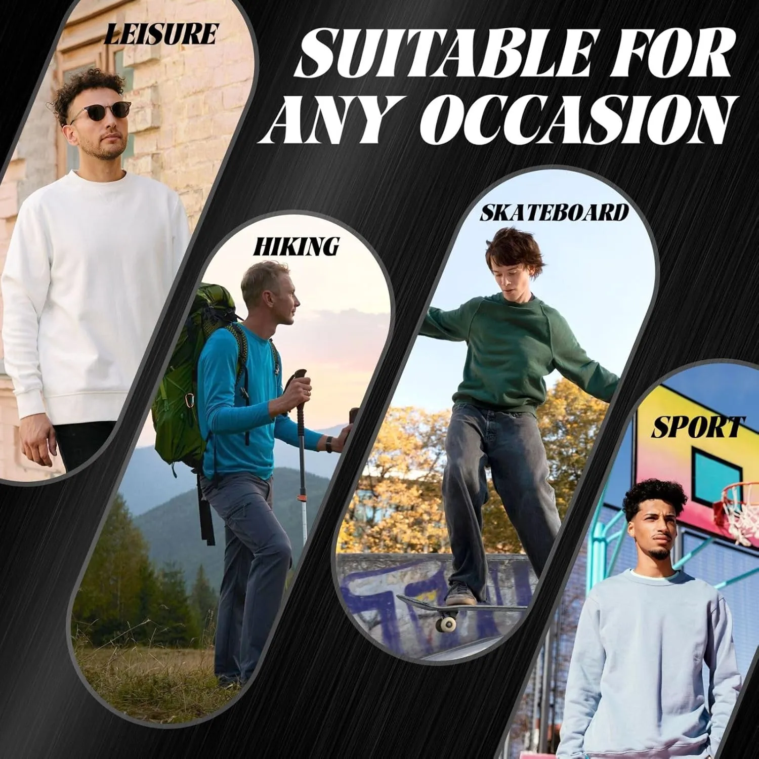 Snap On Men'S Fleece Crew-Neck Hoodie Long Sleeve Fleece Sweatshirt-