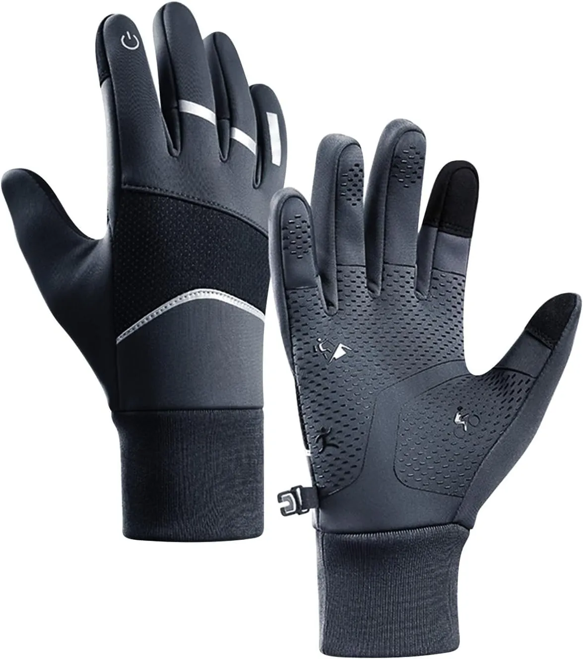 Snow Gloves Unisex Ski Gloves Windproof Snow Gloves Winter Gloves for Cold Weather Touchscreen Snowboard Gloves (Grey, One Size)