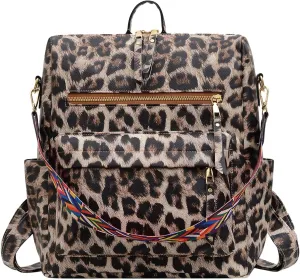 Soft Capacity Embroidered Large Backpack Ethnic Women's Retro Foldable Travel Backpack for Women Bags (Brown, 31 * 14 * 37)