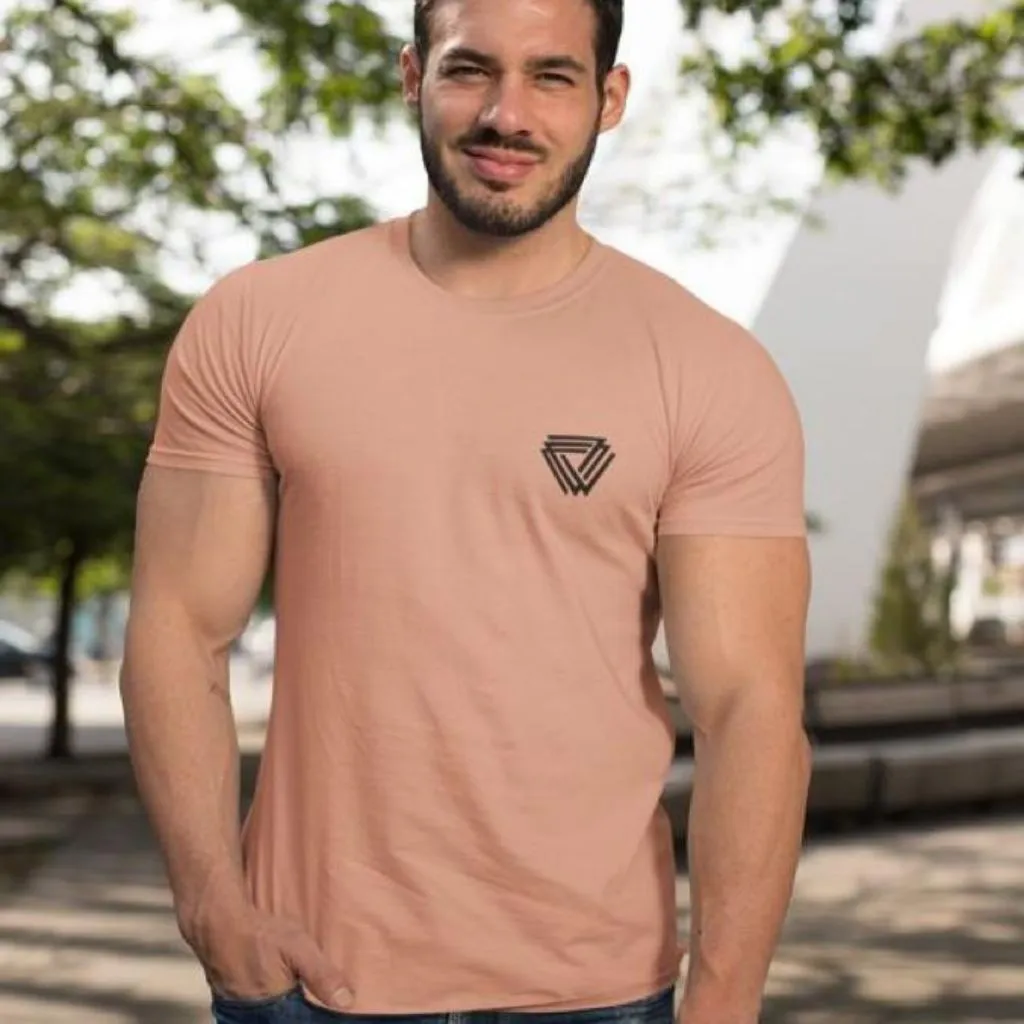 Solid Cotton Half Sleeve Regular Fit T-Shirt For Men