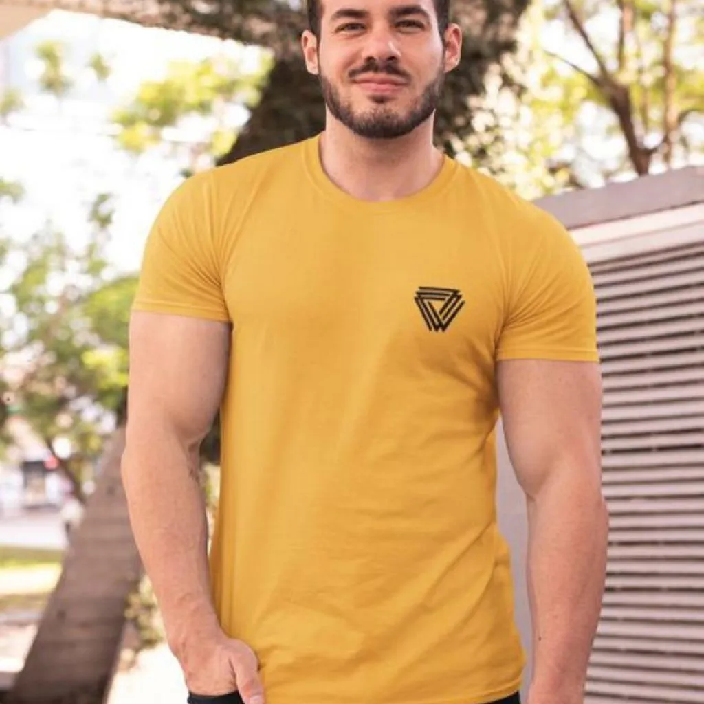 Solid Cotton Half Sleeve Regular Fit T-Shirt For Men
