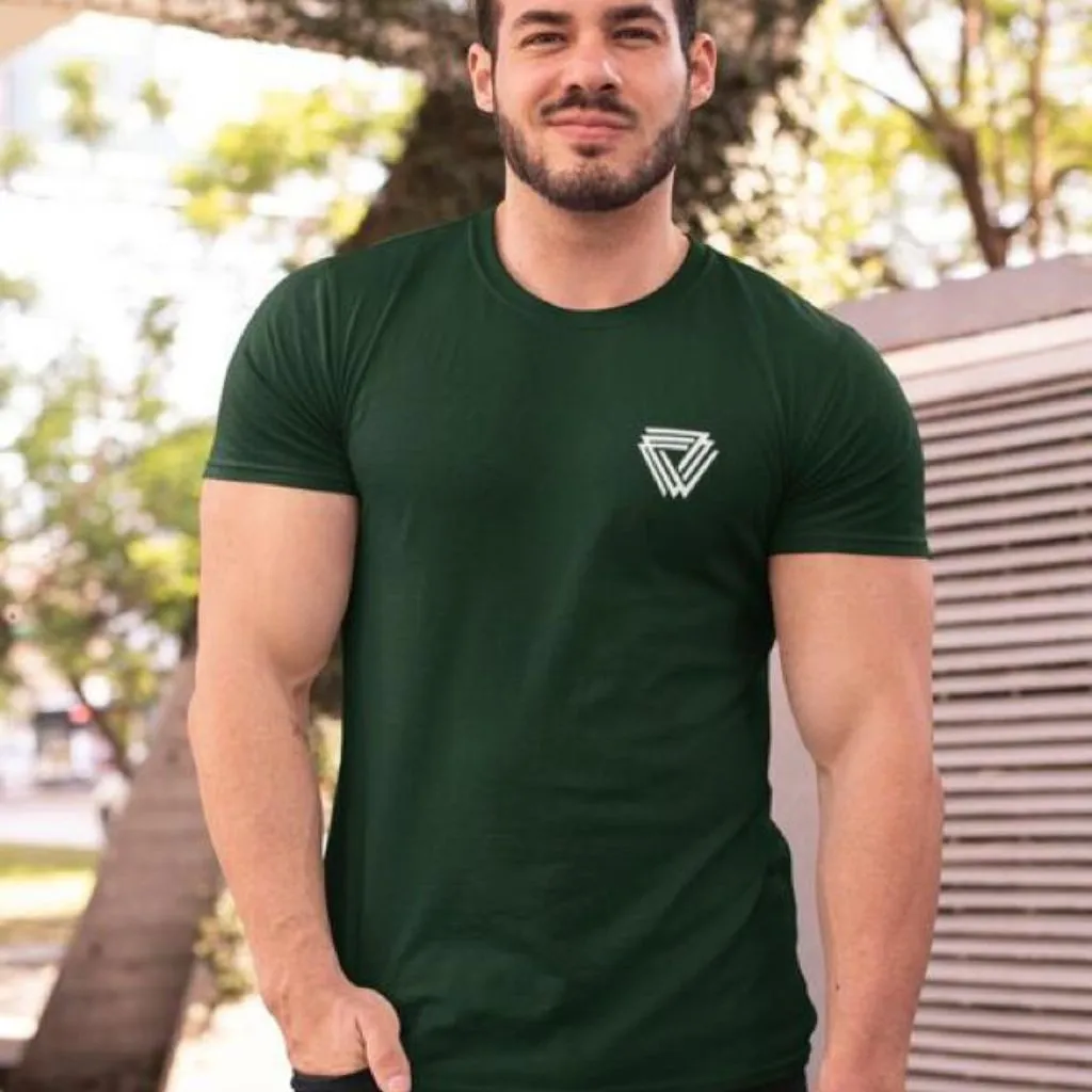 Solid Cotton Half Sleeve Regular Fit T-Shirt For Men