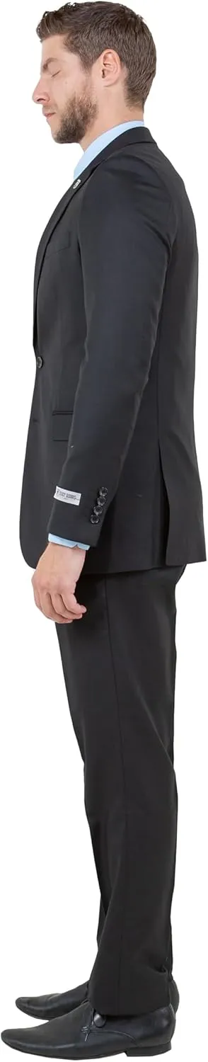 STACY ADAMS Mens Sleek 3-Piece Suit  Slim Fit Tailored Jacket, Vest, and Slim-Fit Trousers