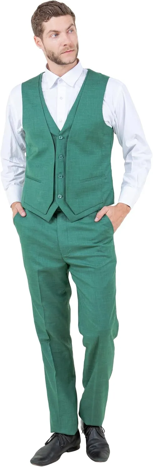 STACY ADAMS Mens Sleek 3-Piece Suit  Slim Fit Tailored Jacket, Vest, and Slim-Fit Trousers