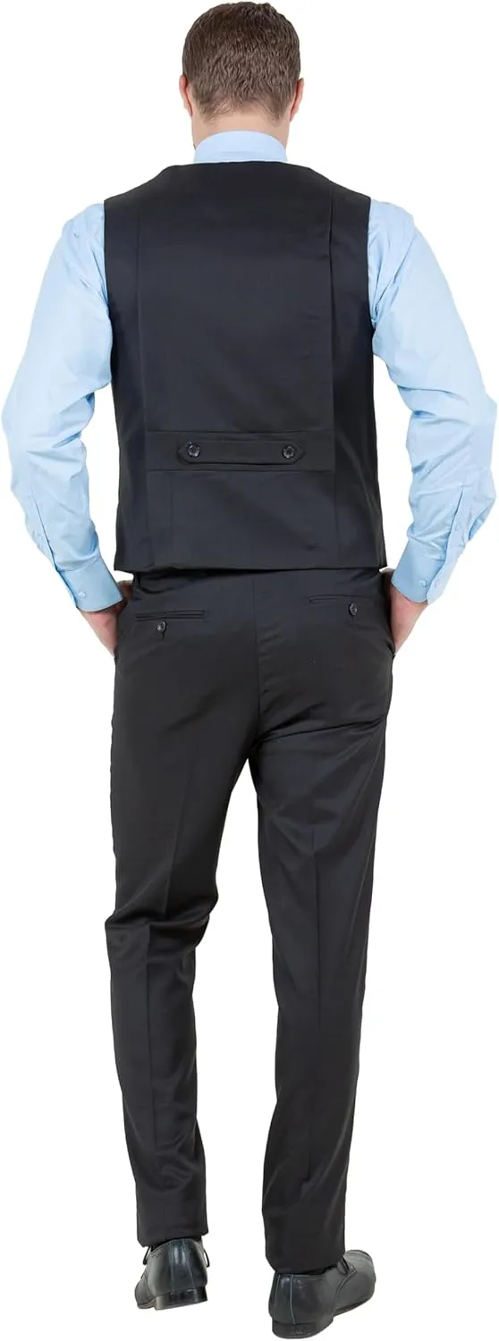 STACY ADAMS Mens Sleek 3-Piece Suit  Slim Fit Tailored Jacket, Vest, and Slim-Fit Trousers