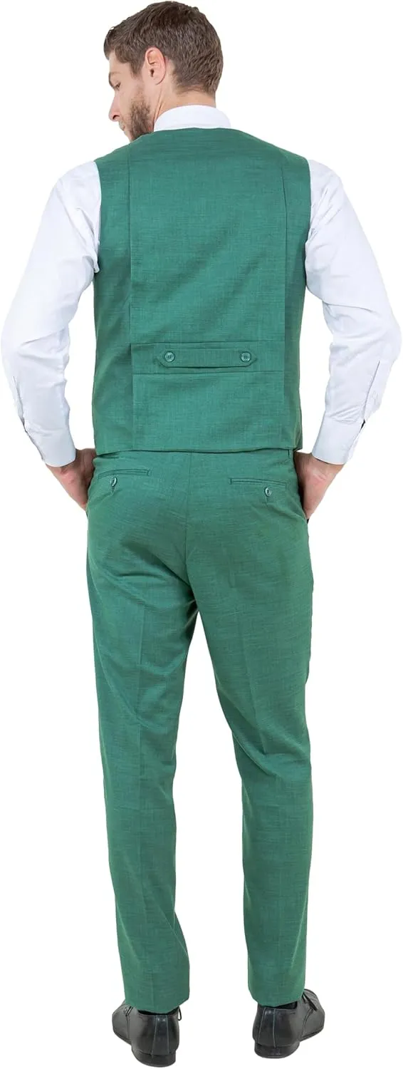 STACY ADAMS Mens Sleek 3-Piece Suit  Slim Fit Tailored Jacket, Vest, and Slim-Fit Trousers