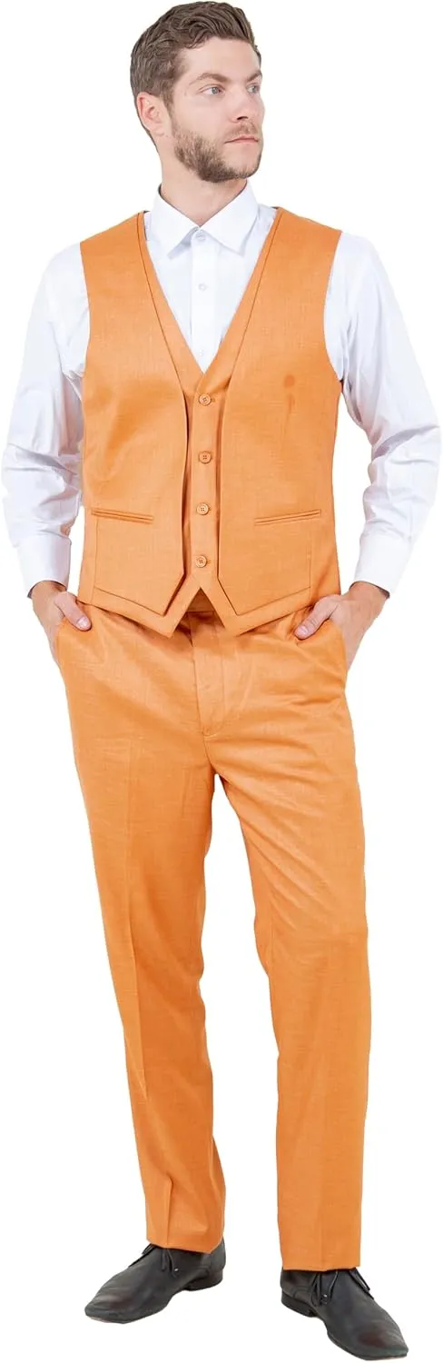 STACY ADAMS Mens Sleek 3-Piece Suit  Slim Fit Tailored Jacket, Vest, and Slim-Fit Trousers