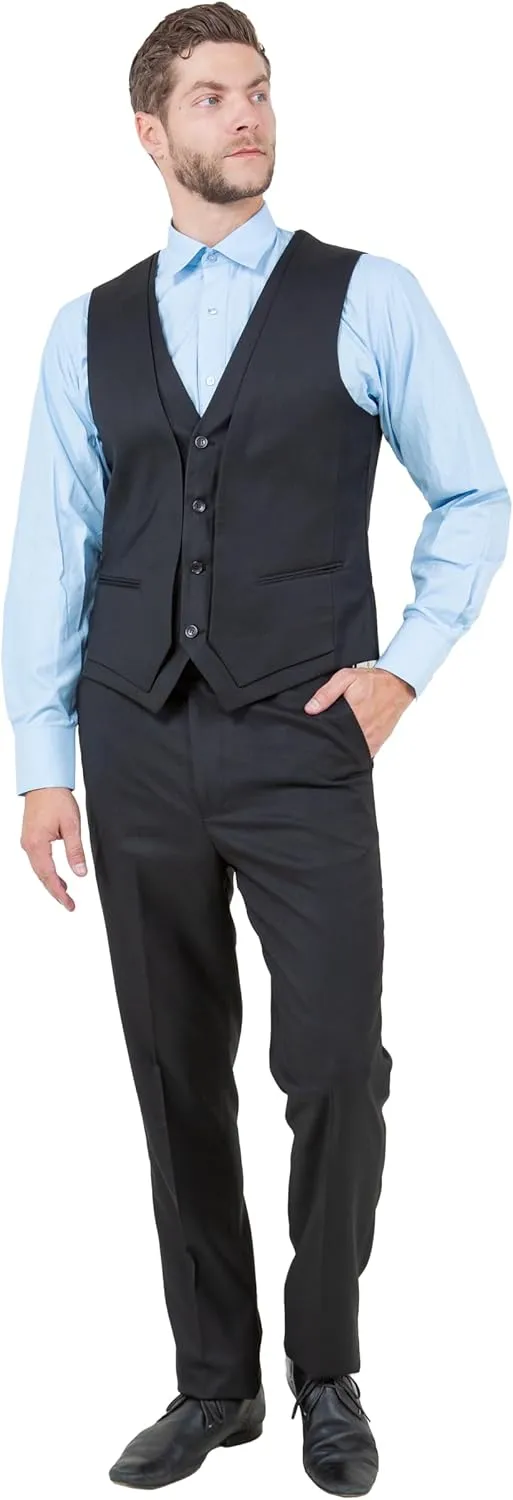 STACY ADAMS Mens Sleek 3-Piece Suit  Slim Fit Tailored Jacket, Vest, and Slim-Fit Trousers