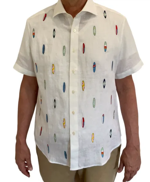 Stock Board Short Sleeve Sport Shirt - White