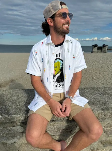 Stock Board Short Sleeve Sport Shirt - White