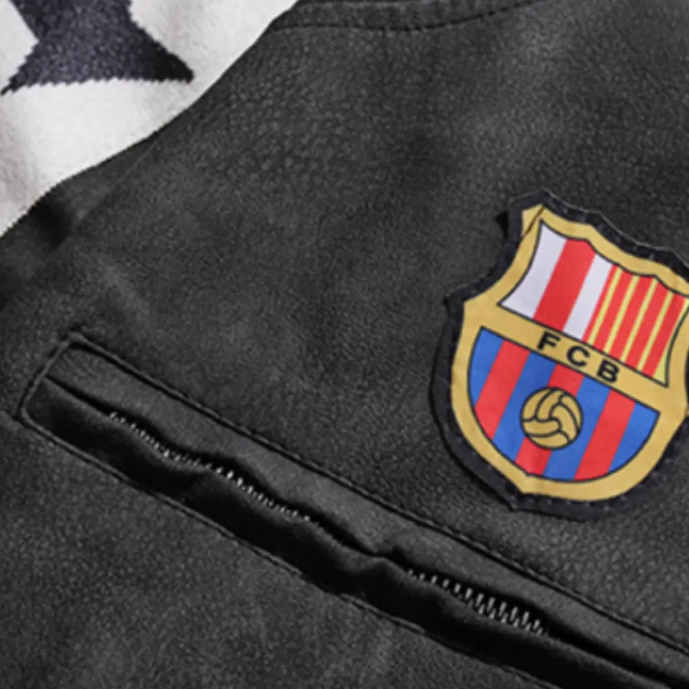 Street Stand Collar Star Biker Jacket
