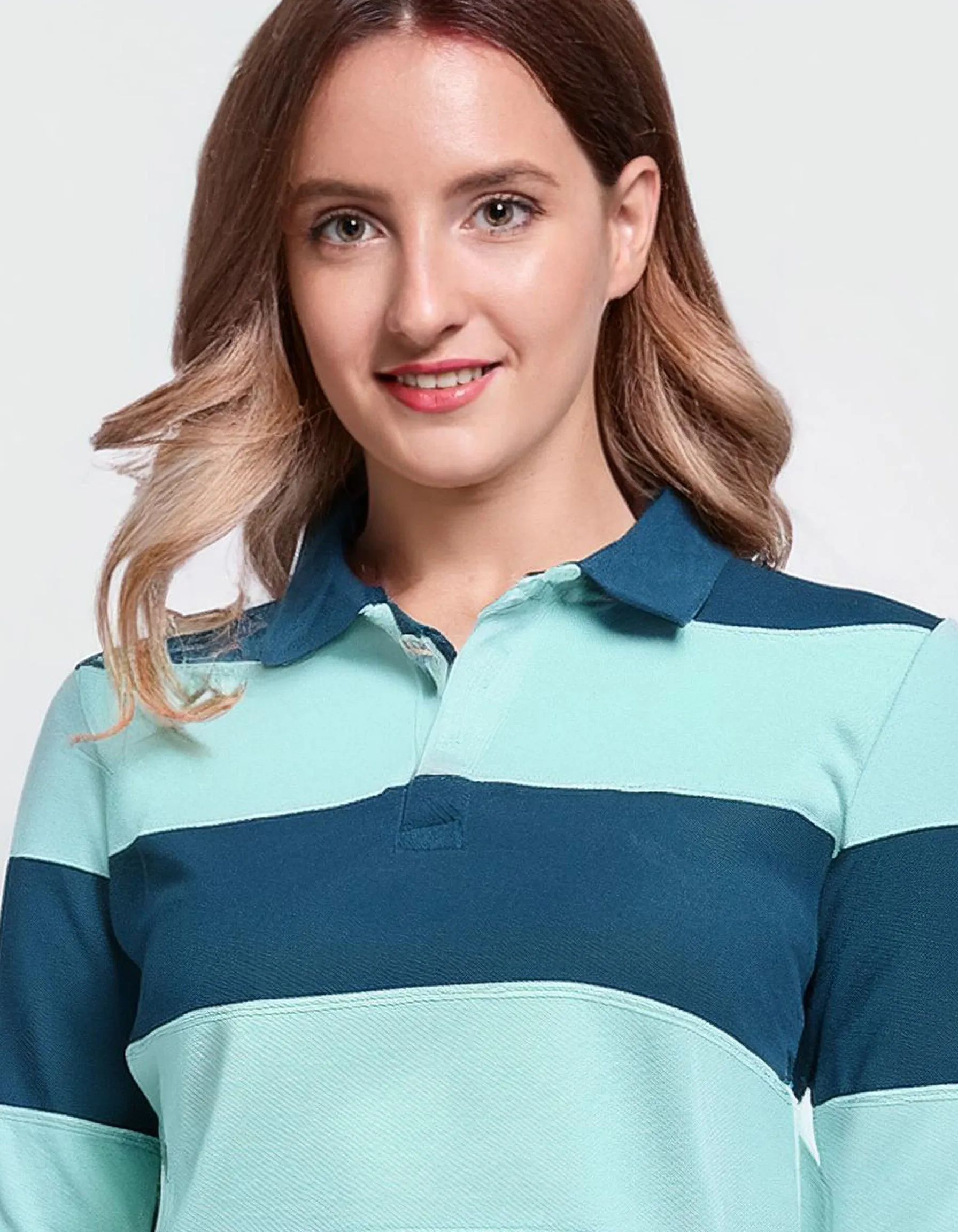 Striped Blue and White Polo Shirt
