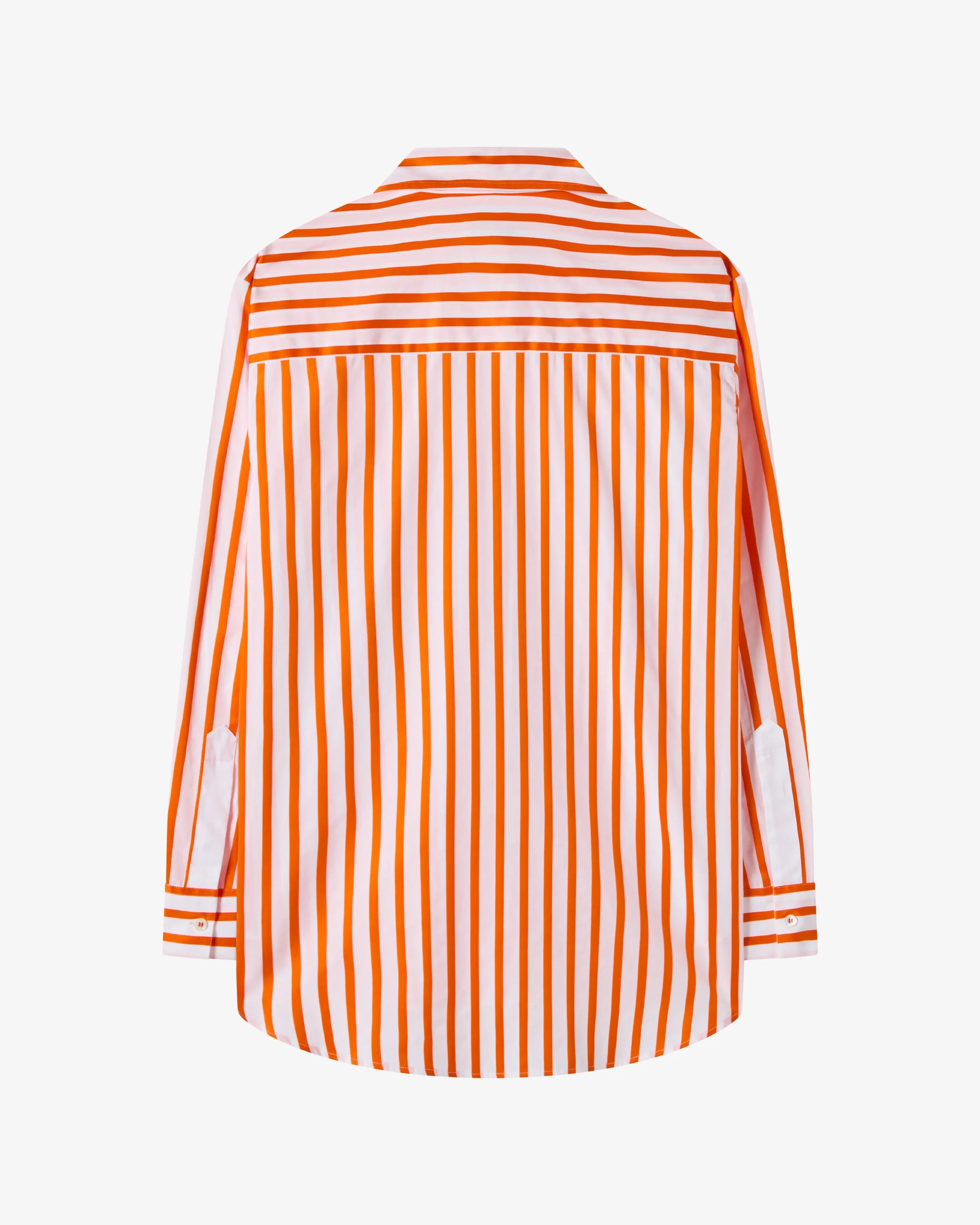 Striped Button Down Shirt - White/Orange