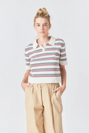 Striped Polo Knit Shirt