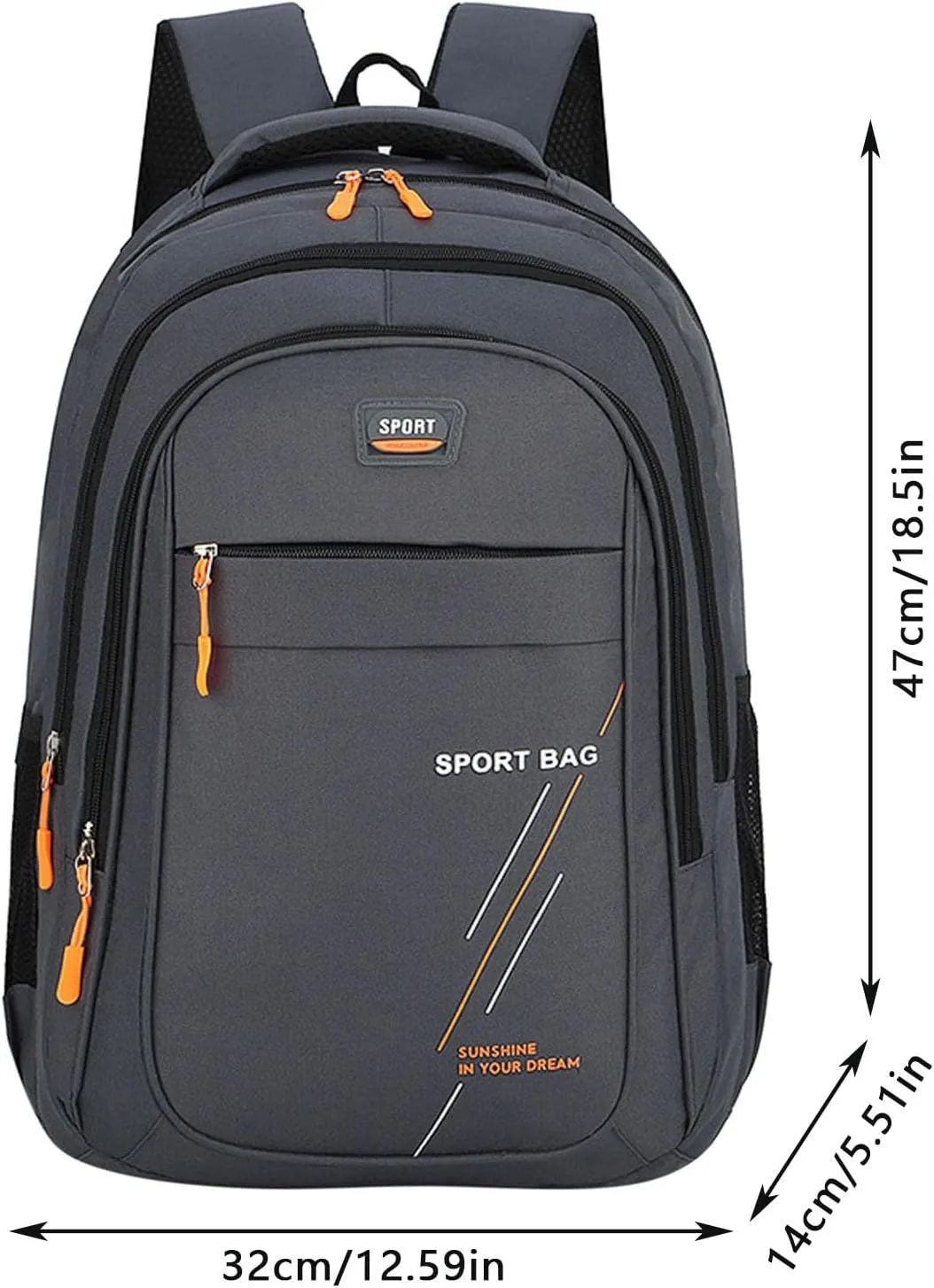 Student Backpack Fashionable New Pattern Large Capacity Outdoor Travel Practical y Backpack (Dark Gray, One Size)