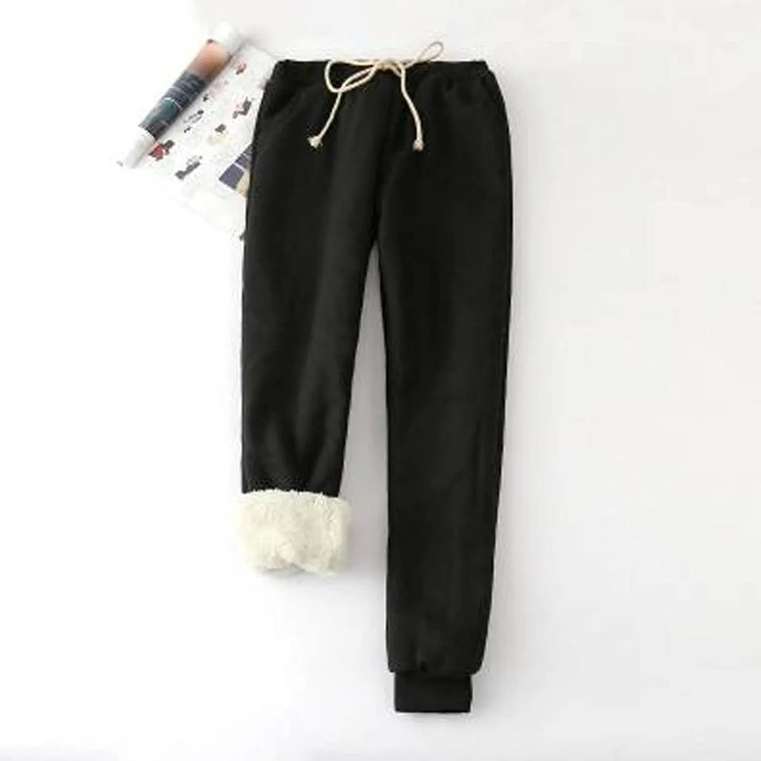 Sweatpants Women Sherpa Fleece Lined Pants Thick Winter Pants Drawstring Waist Joggers Thermal Pant Casual Sweat Pants