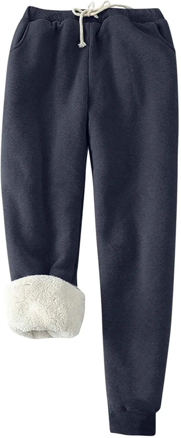 Sweatpants Women Winter Warm Fleece Lined Leggings Women Sherpa Active Running Jogger Pants Womens Fall Fashion 2024