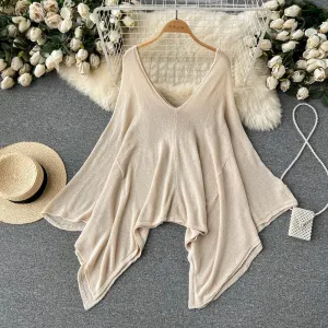 Sweetie Solid Color Loose-fit Knitwear