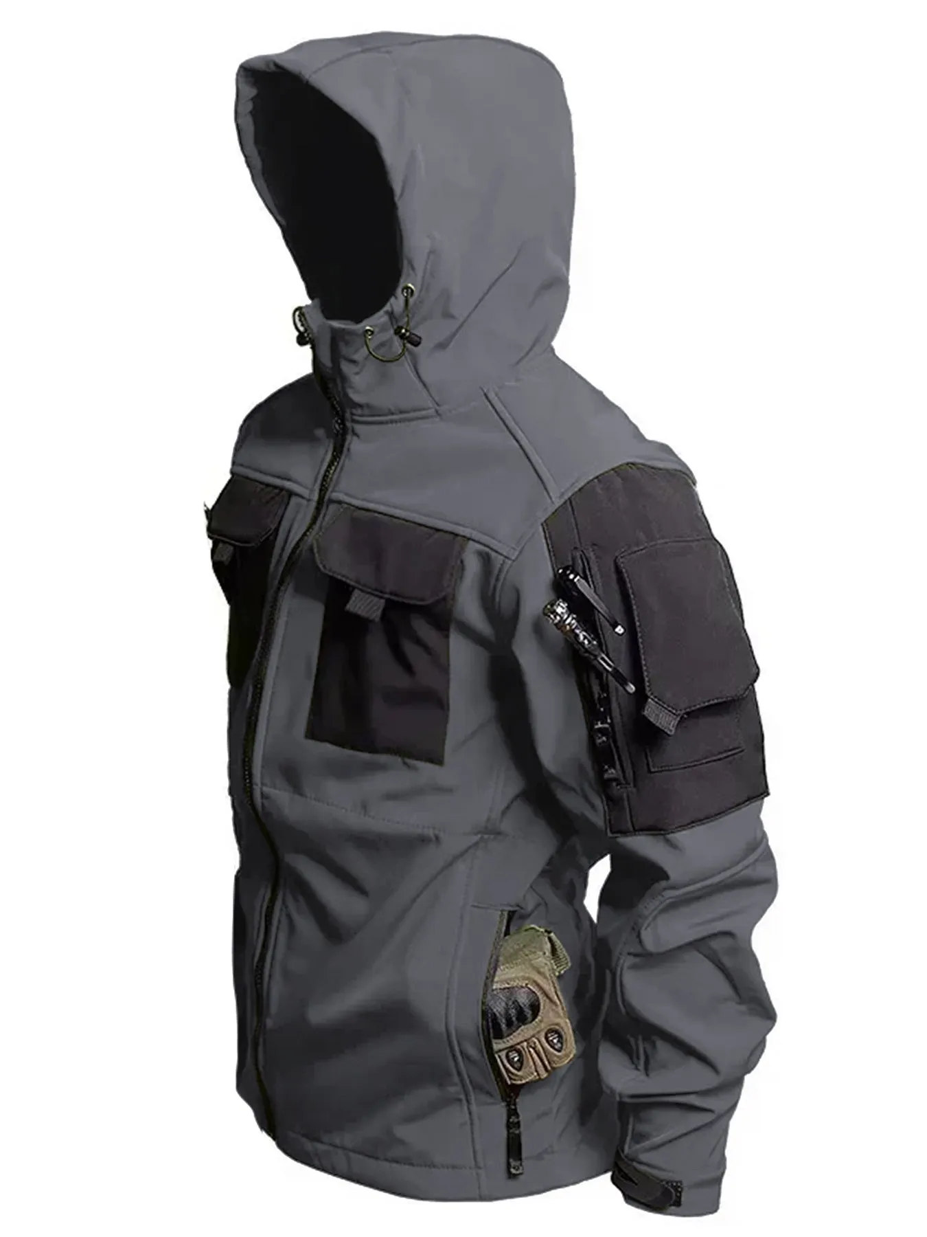 Tactical Hooded Outdoorjacket Waterproof Windproof Insulated For Outdoor Adventures For Men | Perfect for Outdoor Activities