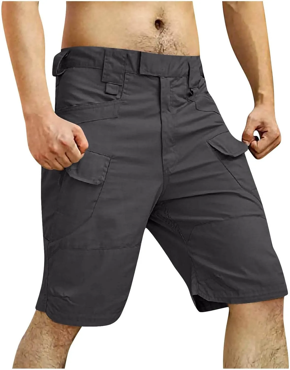 Tactical Shorts for Men Plus Size Waterproof Cargo Shorts with Multi Pockets Comfy Quick Dry Outdoor Hiking Shorts
