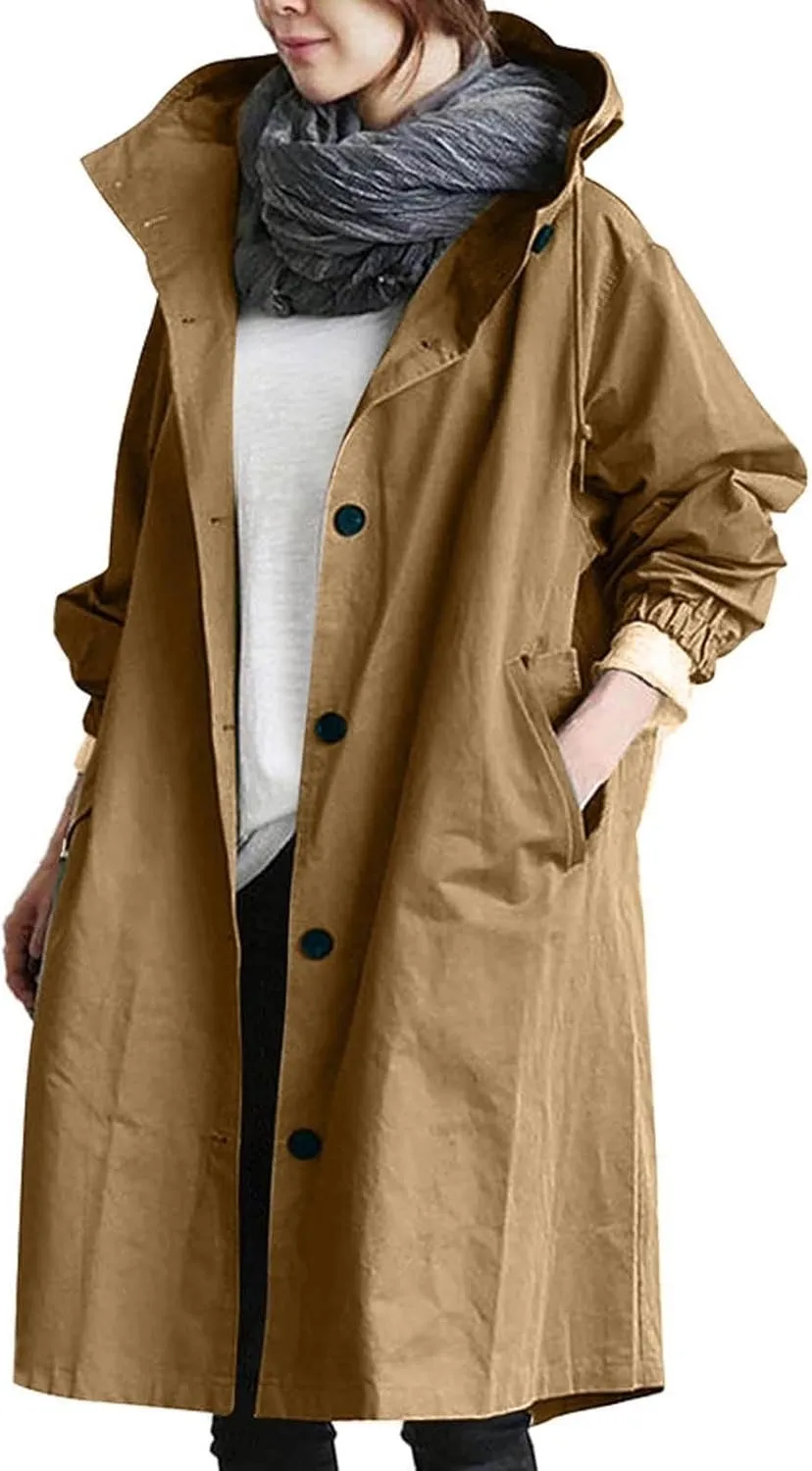 TARIENDY Rain Jacket for Women Trendy 2025 Hooded Windbreaker Lightweight Raincoat Outdoor Hiking Sportswear Travel Jacket