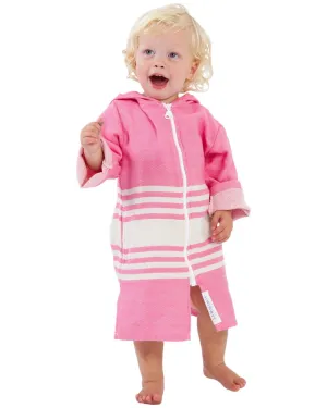 TASSOS Baby Hooded Towel: Hot Pink/White
