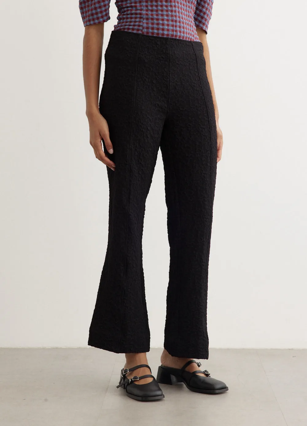Textured Suiting Cropped Pants