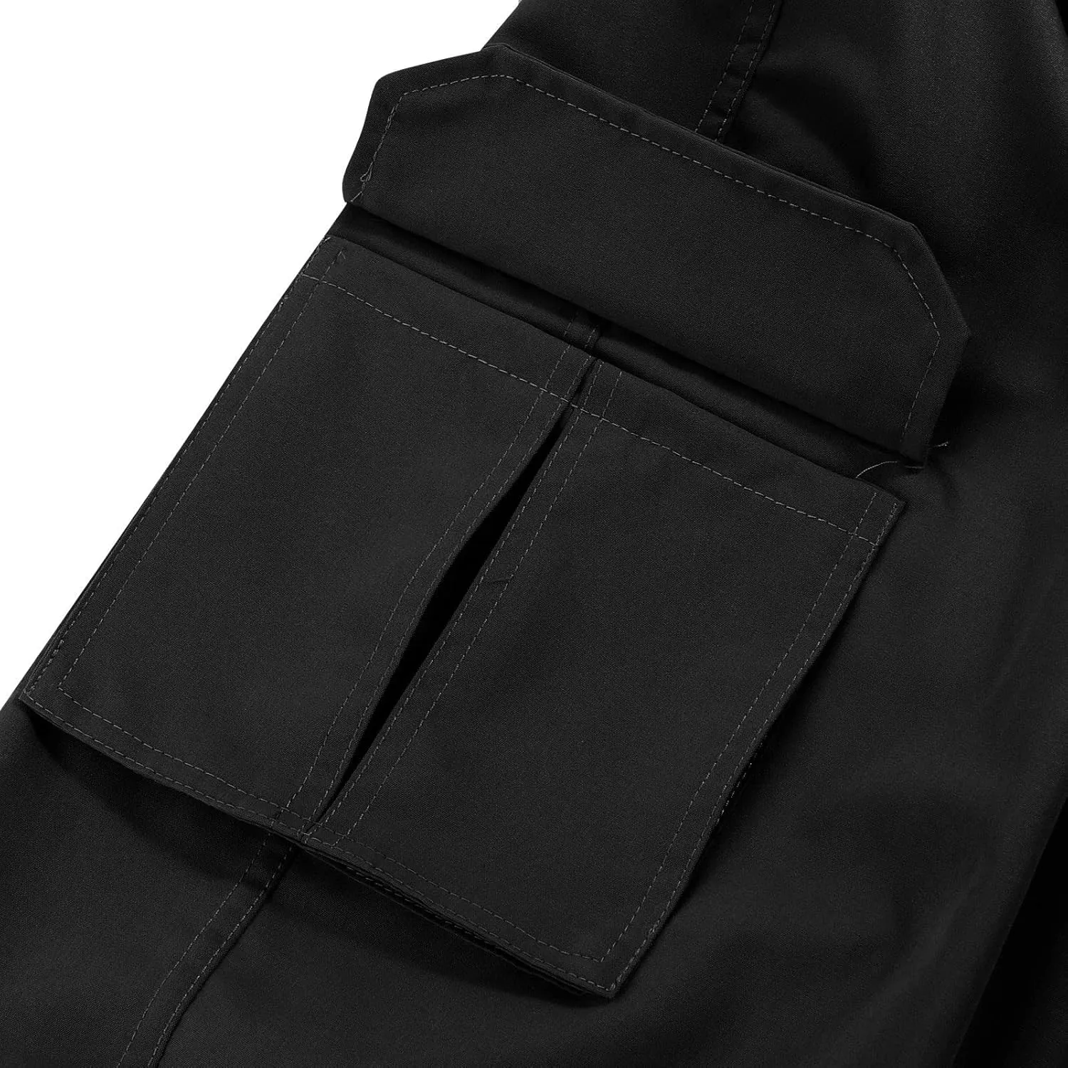 Thatrich Mens Cargo Pants Relaxed Fit Sweatpants for Jogging Straight Leg Trousers Solid Color Casual Cargo Pant Multi Pocket