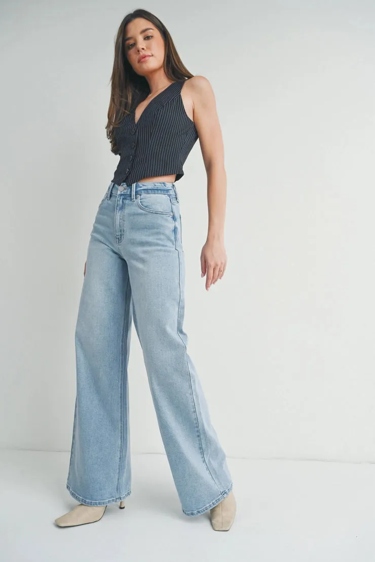 The Beatrice Light Wash Wide Leg Jeans