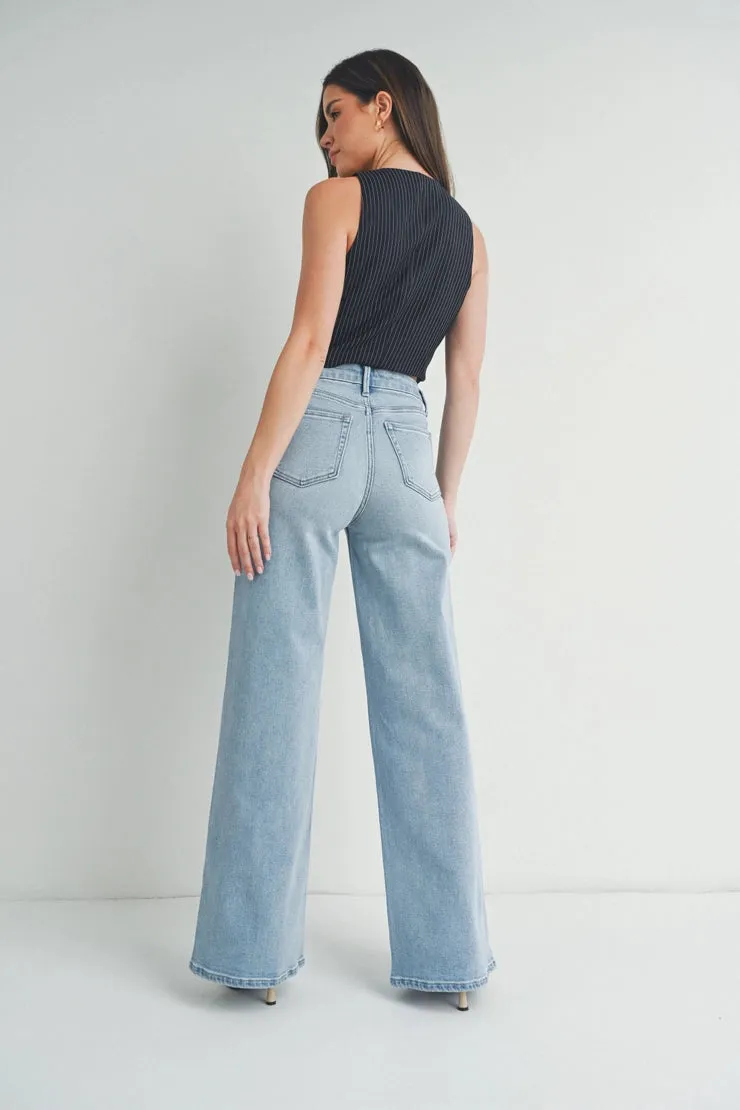 The Beatrice Light Wash Wide Leg Jeans