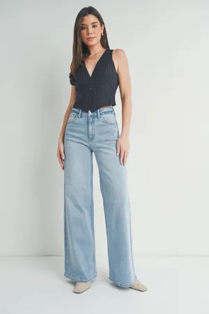 The Beatrice Light Wash Wide Leg Jeans