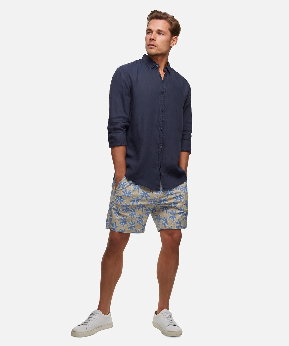 The Tennyson Linen L/s Shirt - OD Navy