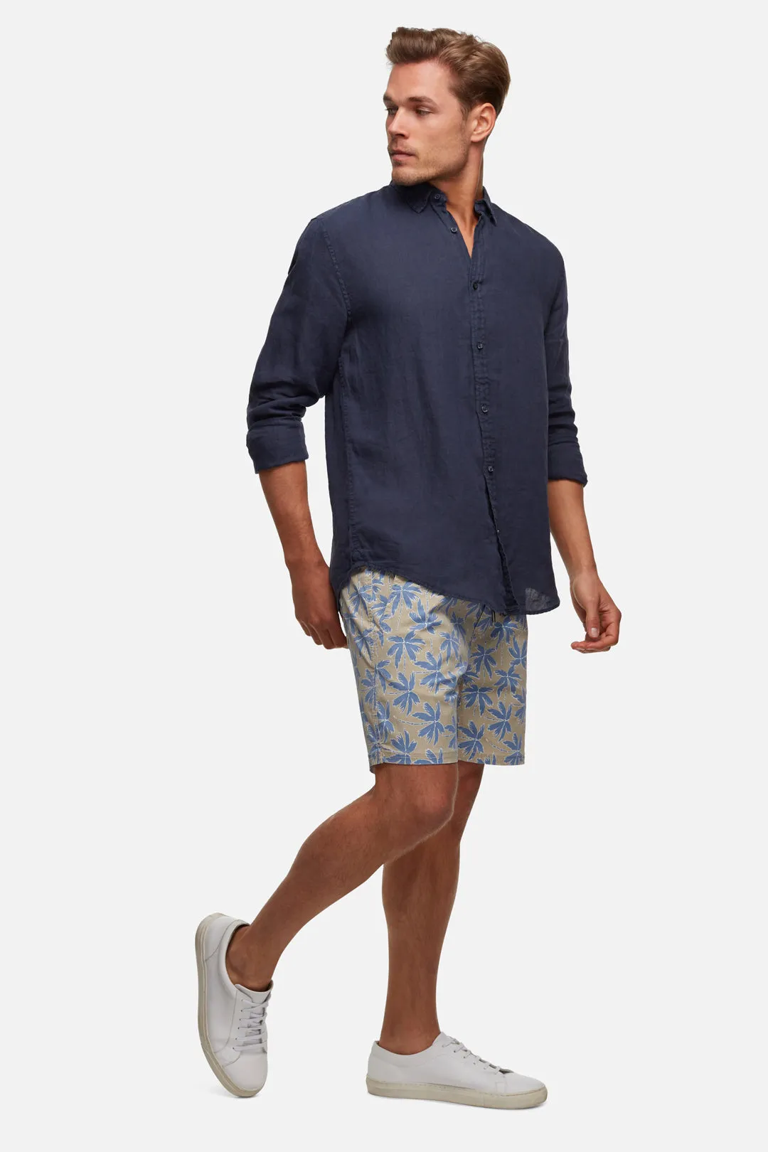 The Tennyson Linen L/s Shirt - OD Navy