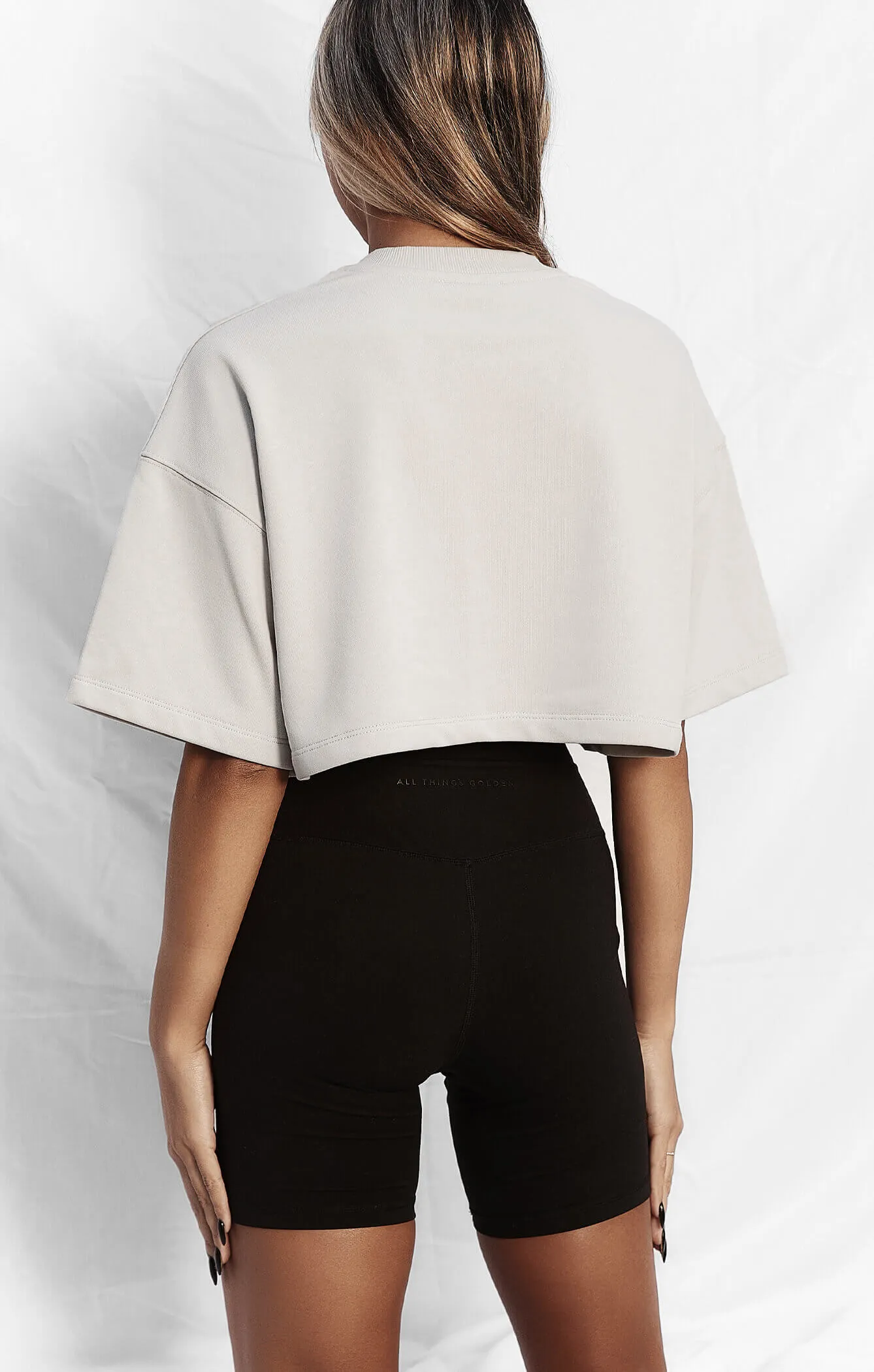 THE TERRY CROP TEE - STONE