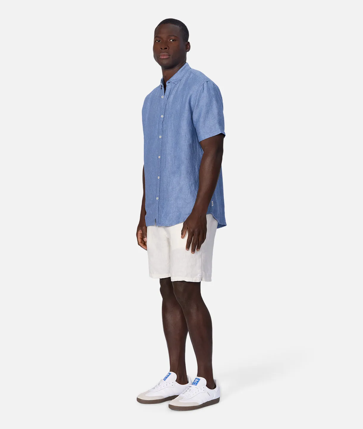 The Trinidad Linen Blend S/s Shirt - Dk Chambray 24