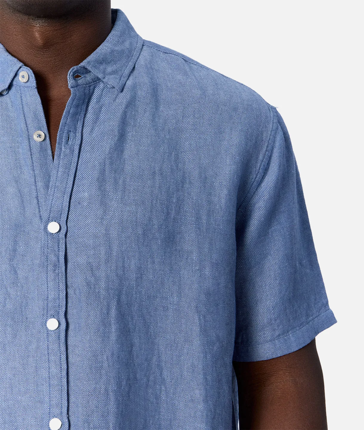 The Trinidad Linen Blend S/s Shirt - Dk Chambray 24